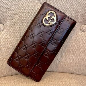 Gucci Brown Guccissima Long Wallet
